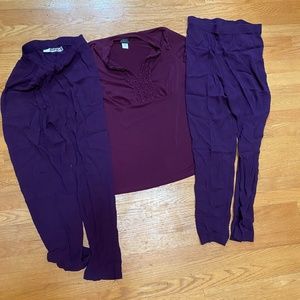 !! SALE !! BUNDLE Purple XL Blouse & 2 Briggs Pants Size L